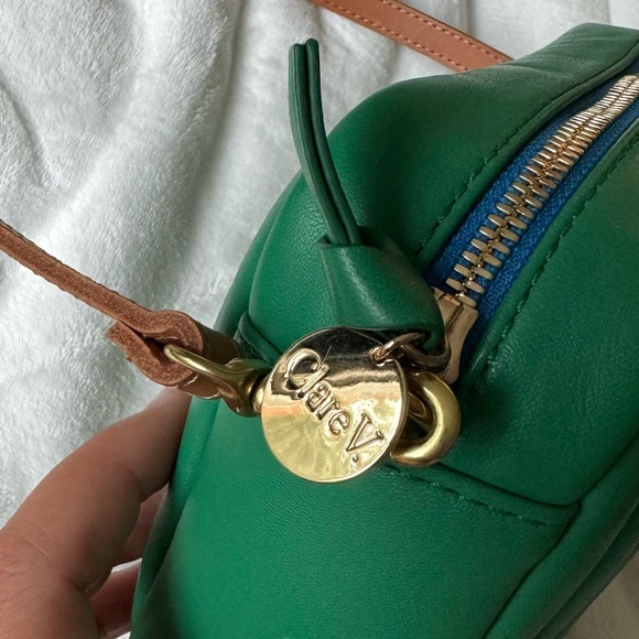 Clare V Quilted Jade Green Crossbody Bag - Picture 7 of 8